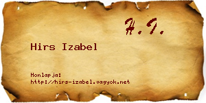 Hirs Izabel névjegykártya